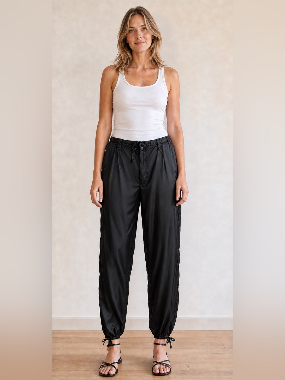 DRIES VAN NOTEN Black Silk Pants